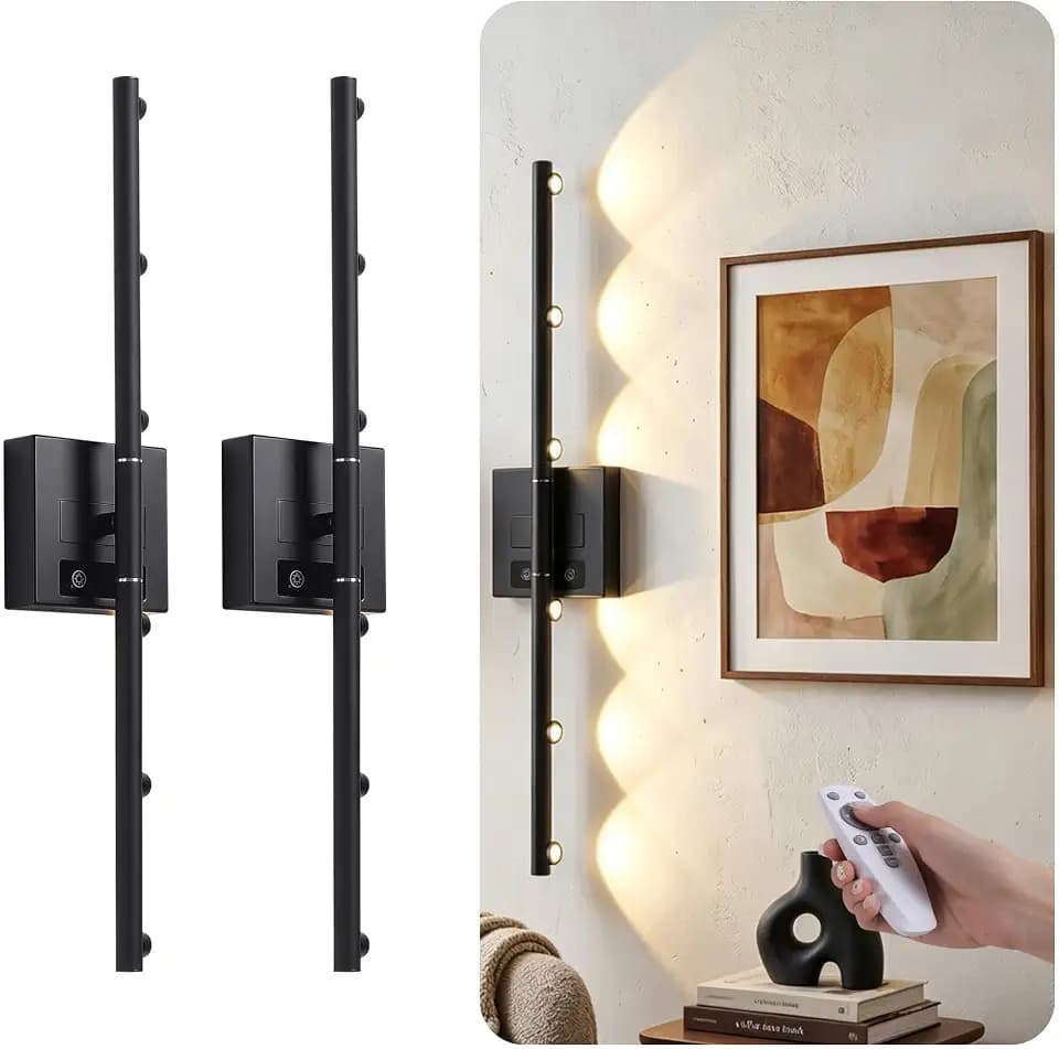 Wall Sconces Battery Operated Set of 2