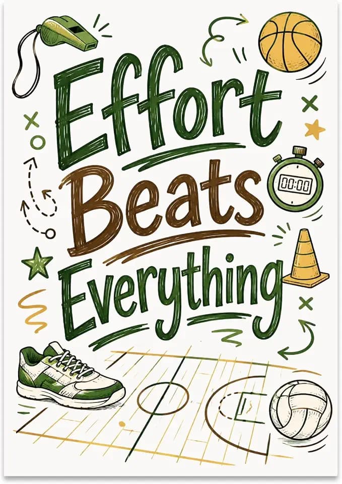 Effort Beats Everything Poster - PE Teacher Decor - 13x19
