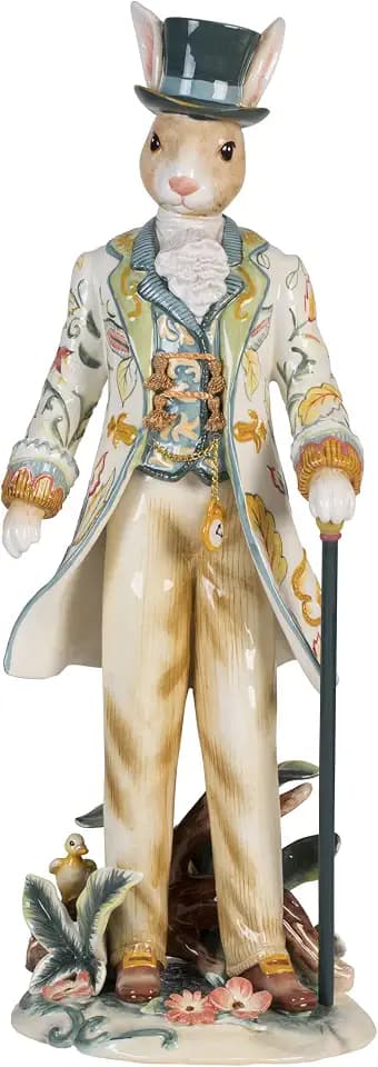 Fitz and Floyd Dapper Rabbit Male Ceramic Figurine 20 inch
