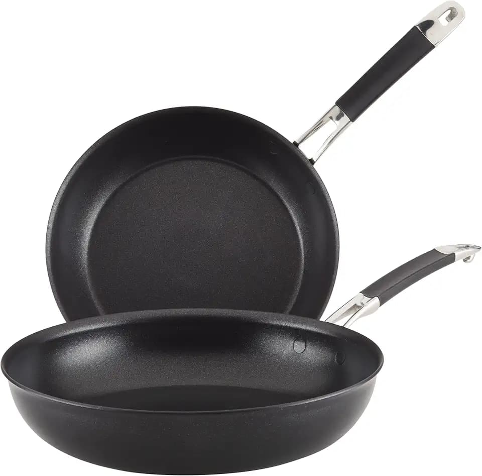 Anolon Smart Stack Hard-Anodized Nonstick Frying Pan Set, 10 & 12-Inch