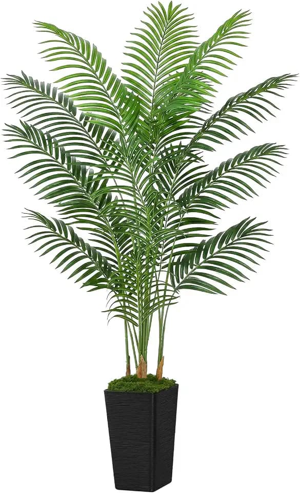 UPBUD Artificial Palm Tree, 6FT Tall Fake Plant, Faux Tropical Areca Tree