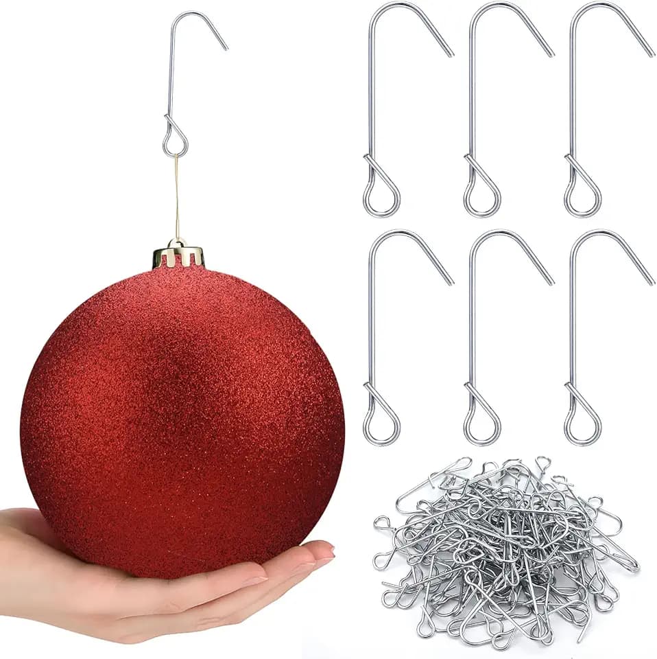 Therwen 200 Pcs Heavy Duty Christmas Ornaments J Hooks Ornaments Hangers