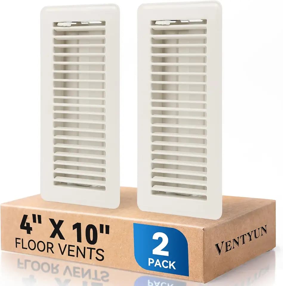 4" x 10" Floor Register Vent Covers 2-Pack, Cream White