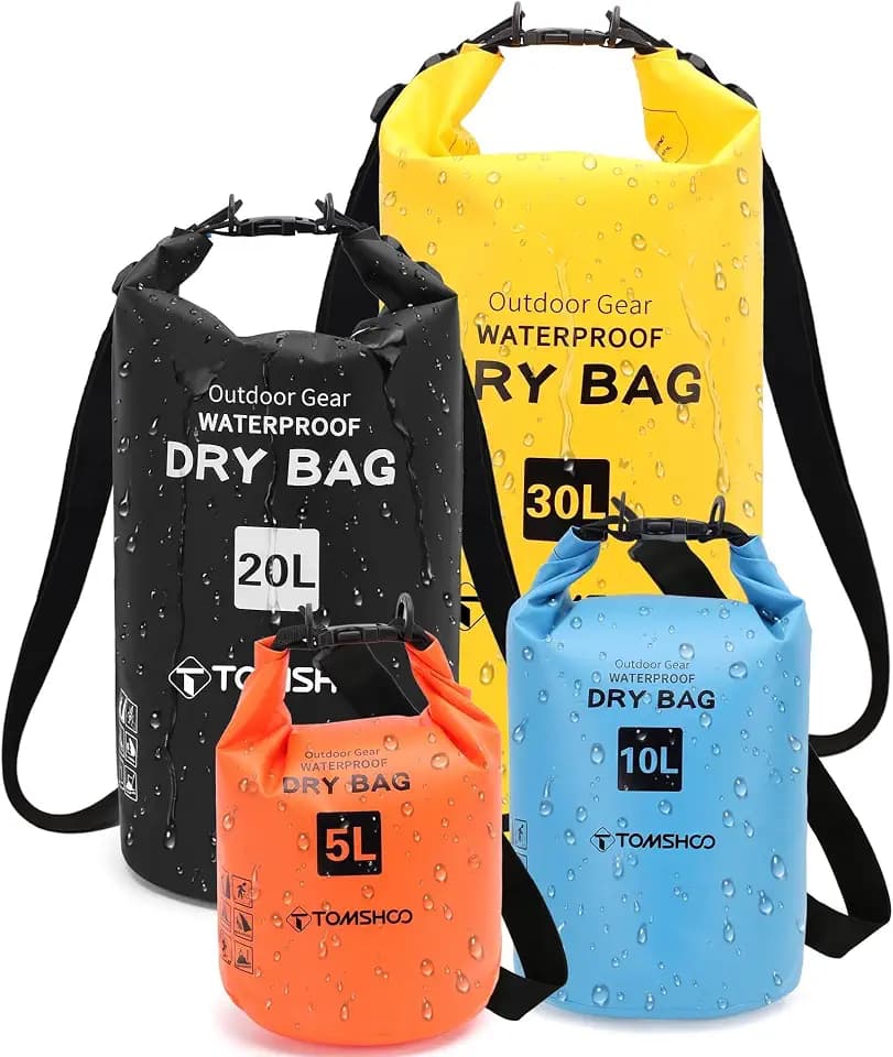 TOMSHOO 4 Pack Waterproof Dry Bags Set 5L+10L+20L+30L