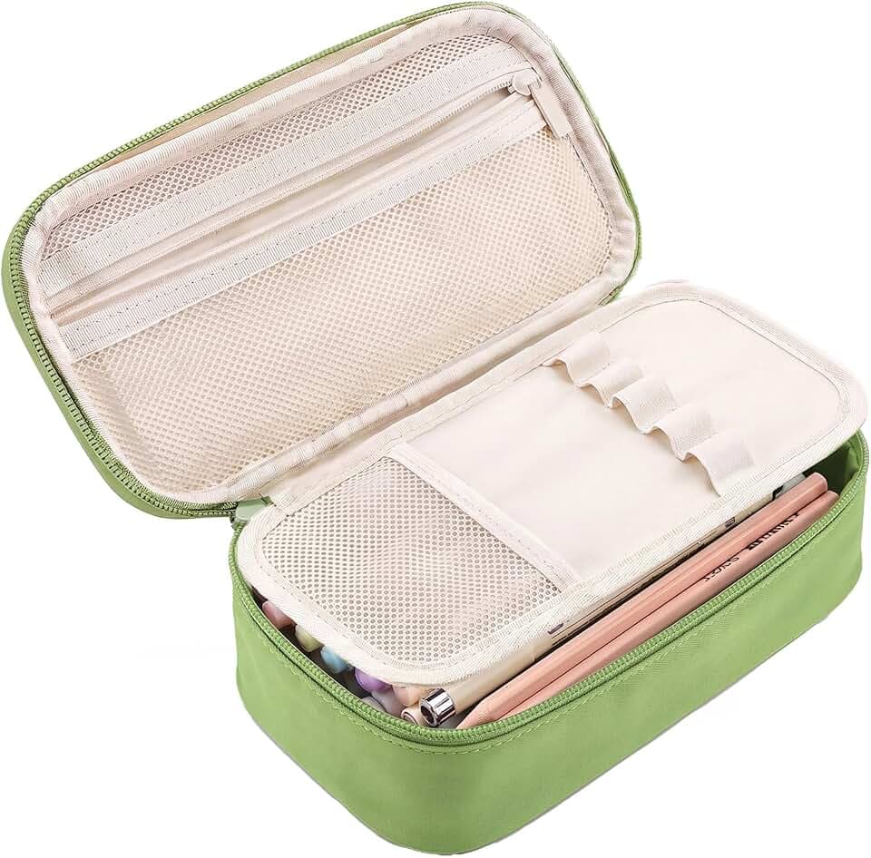 WEMATE Pencil Case, Large Storage Organizer, Makeup Bag, Teacher Must - have, Big Pencil Pouch, Marker Case for College