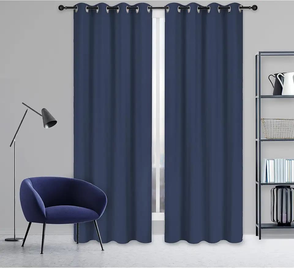 Safdie 1 Panel Living Room Curtains. Blackout Curtains for Bedroom. Cortinas para Sala. Drapes 84 Inch Length. Patio Door Drape. Blue Blackout Curtains