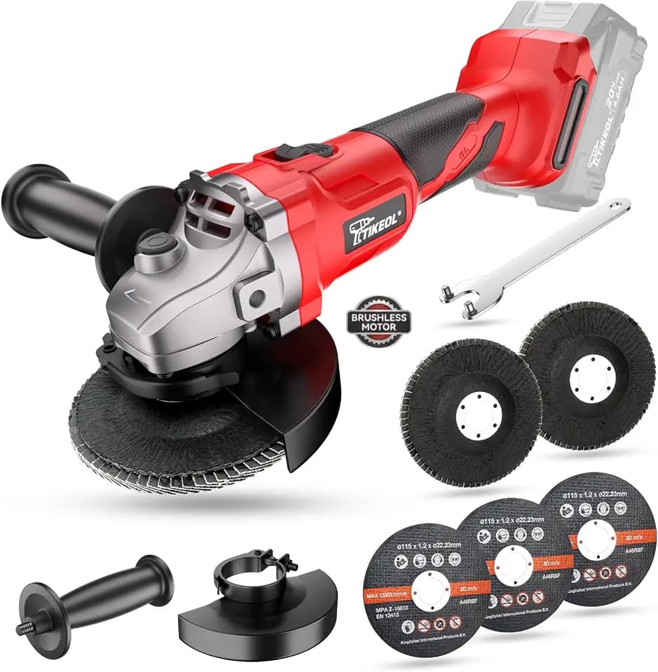 20V Cordless Angle Grinder for Makita 18V Battery 4-1/2 Inch, Brushless Electric Grinder 8000RPM for Cutting, Grinding & Polishing, Portable Metal Cutting Tool (Tool Only,Battery not included)