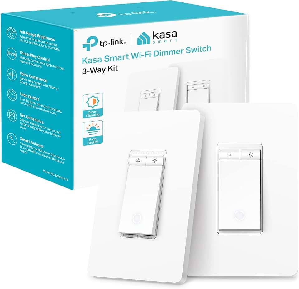 Kasa Smart 3-Way Dimmer Switch Kit, KS230 KIT v2, Need Neutral Wire