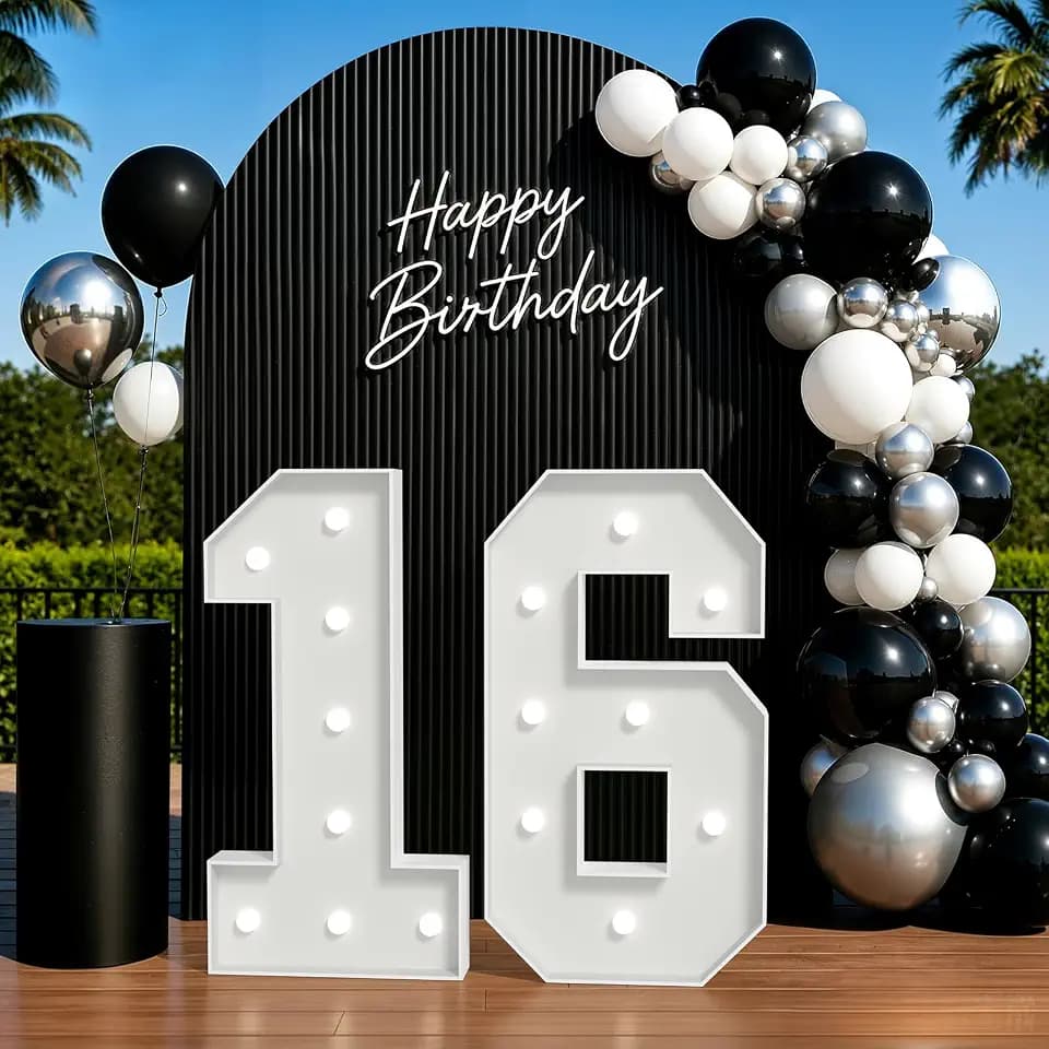 3FT Light Up Marquee Numbers 16 for 16th Birthday Party Decorations