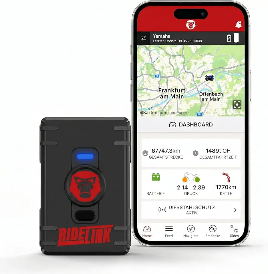 GPS Tracker Motorrad RideLink Wingman Easy | Kabellos mit 150-Tage-Akku