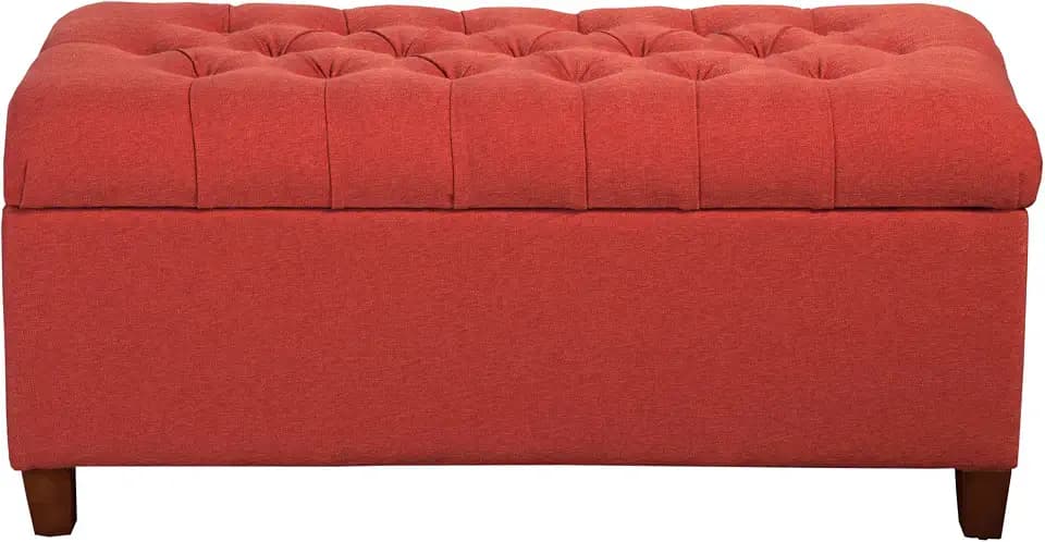 HomePop Ainsley 40" Storage Ottoman Bench - Cranberry