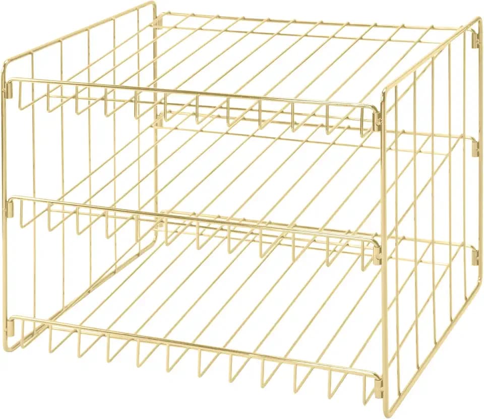 Kitchen Details 3 Tier Can Storage Organizer Rack in Gold