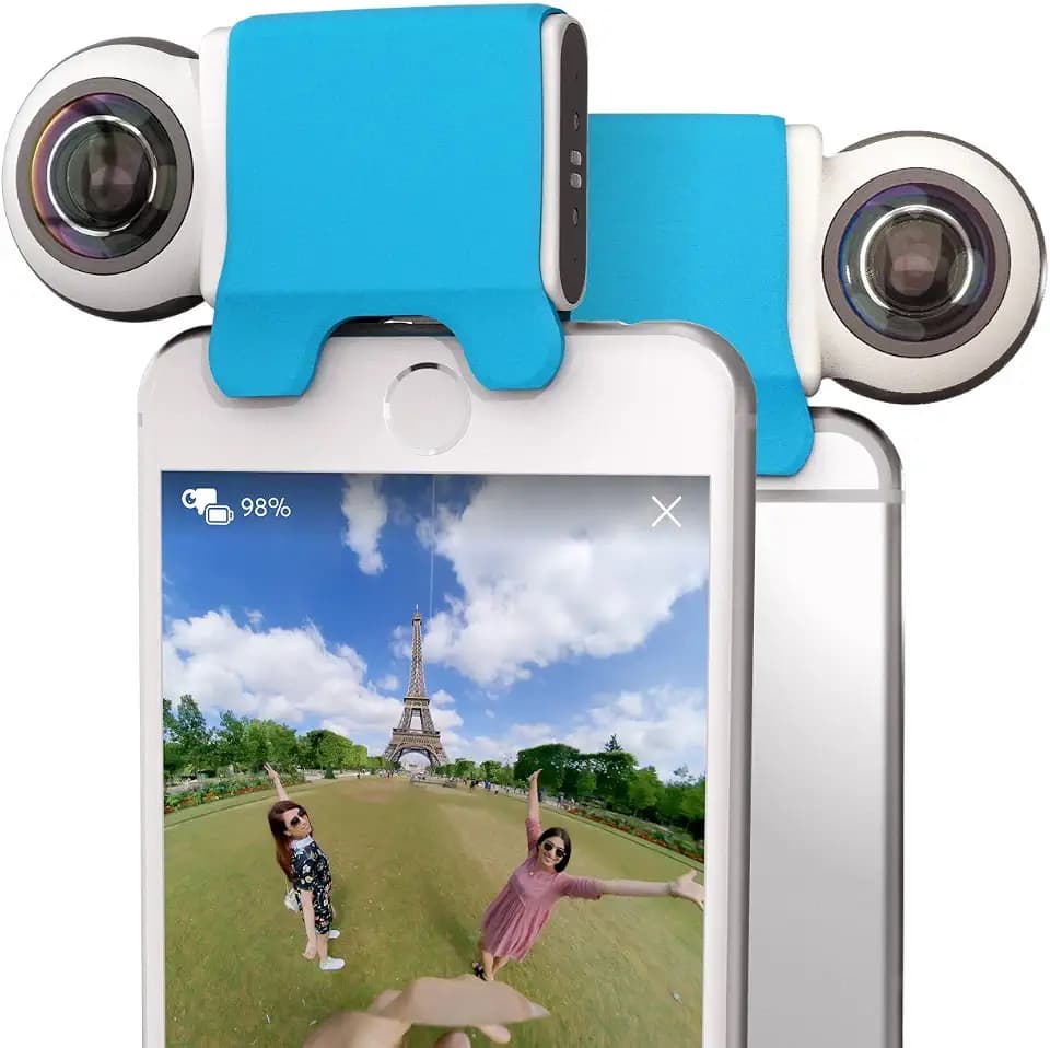 iO - 360 Grad HD-Kamera für iPhone und iPad - Fischauge, Weitwinkel, Fester Fokus, Weiß