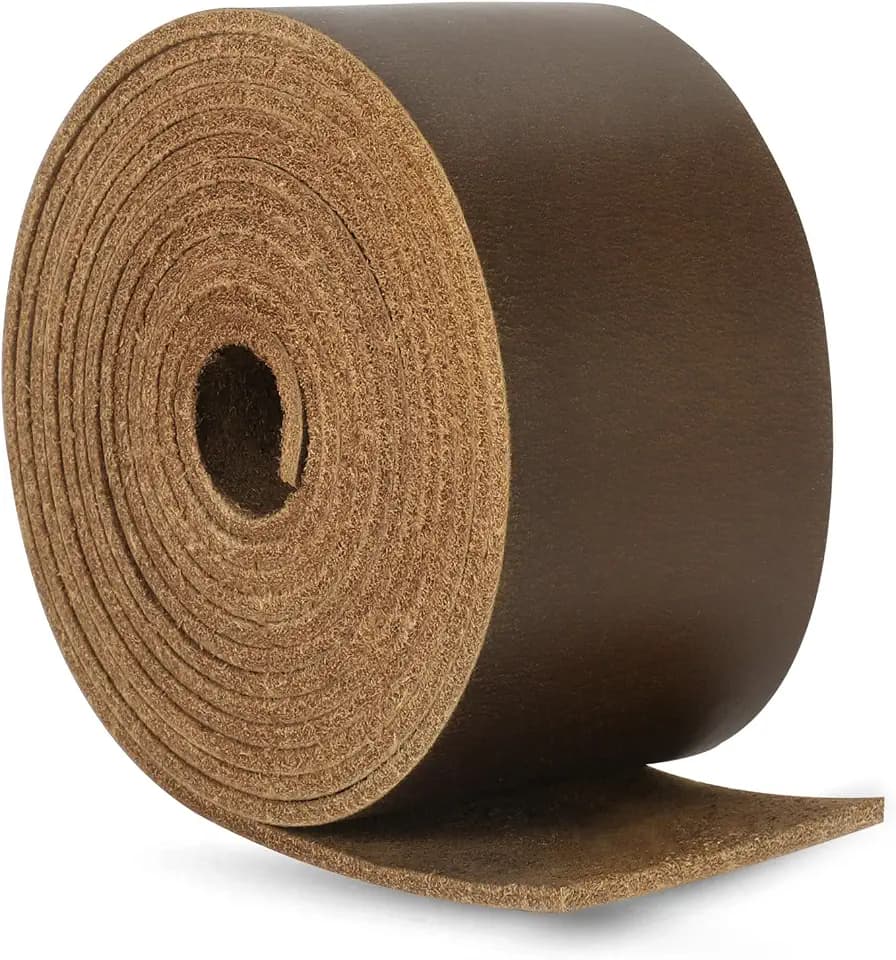 Jack&Chris 72.5 Inches Long Leather Straps for Crafts, 1.5 Inch Wide Leather Strips, Full Grain Leathers for Handmade Arts & Craft Projects, Ropes, Stamps, Dark Brown