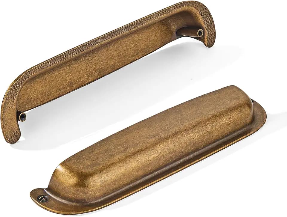 khtumeware 10 Pack 7"(178mm) Hole Center Vintage Drawer Retro Pulls Antique Brass Cabinet Bin Cup Pulls Bathroom Hardware Cabinet Handles Drawer Handles Knobs