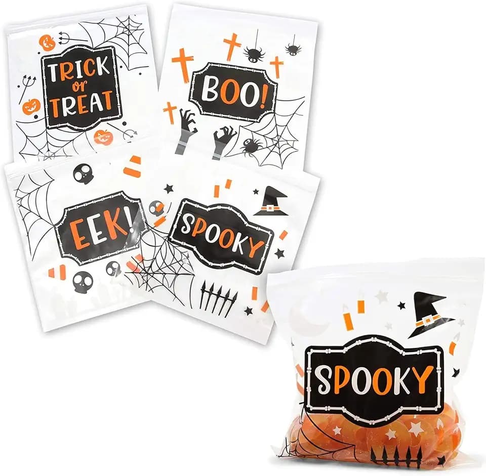 Resealable Treat & Snack Bags - 7.25 x 6.7 In Clear Plastic - 120 Pack - Zip Top & Reusable Bulk Party Favor & Candy Packaging Pouches