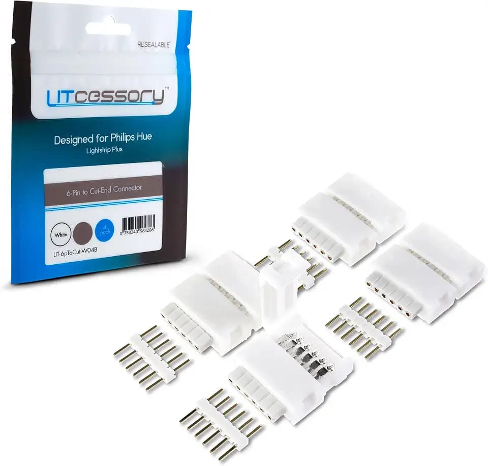 Litcessory 6-Polig auf Gekürztes Ende Verbinder für Philips Hue Plus