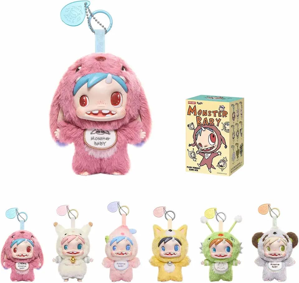 POP MART Polar-Monster Baby Collection Series Plush Pendant Ver.1 Blind Box, Collectible Toys Decorations, Holiday Birthday Gifts for Girls and Boys, Single Box