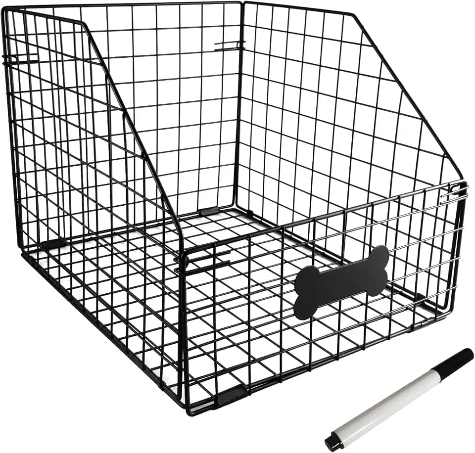 Dog Toy Basket,Large Dog Toy Box Metal,Pet Toy Storage Baskets,Storage Containers for Medium and Small Dog Organizers,Dog Toys Organizer Holder Boxes for Living Room,Outdoor Toy Bin,Pet Food Storage
