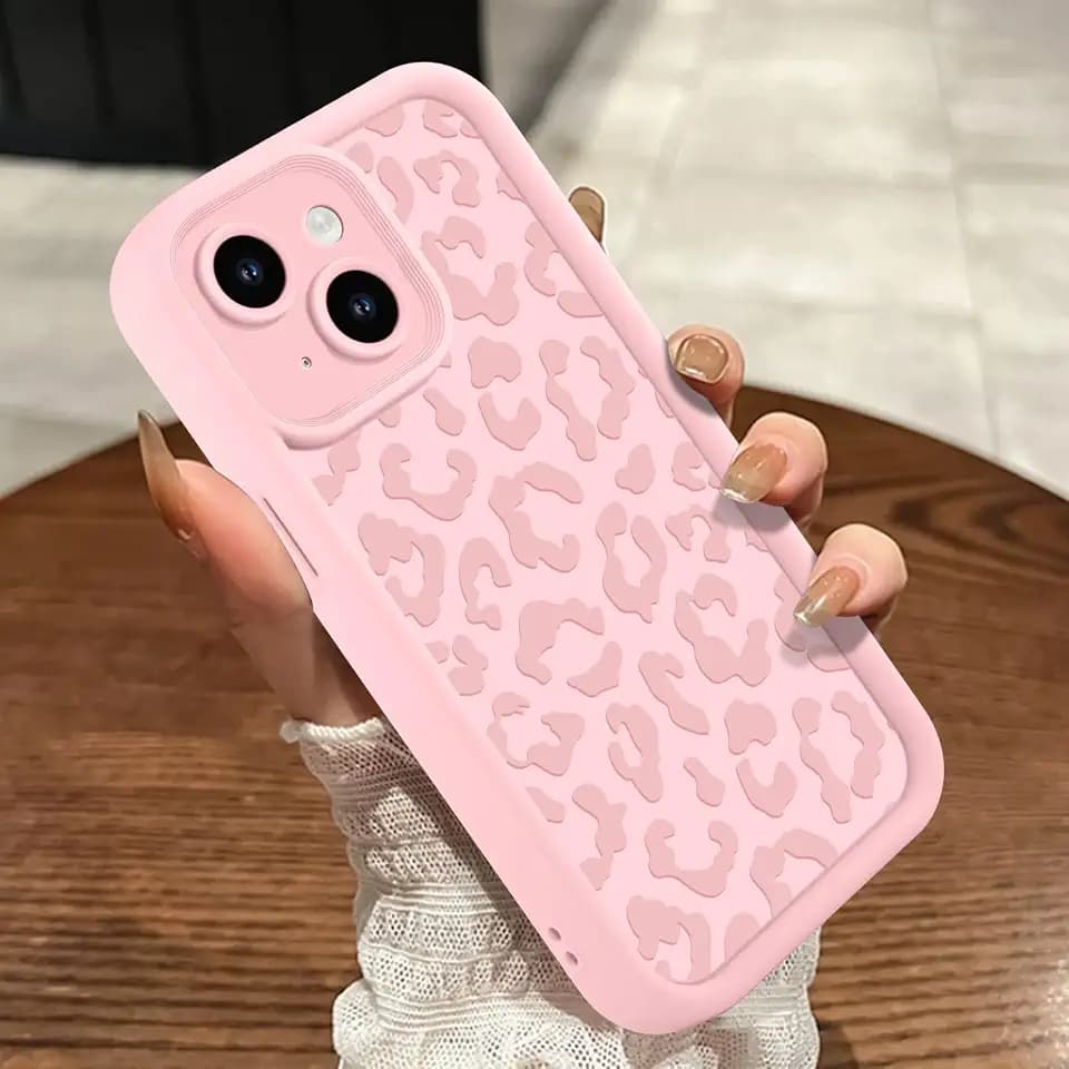 Compatible with iPhone 15 Plus Case, Cheetah Print, Pink