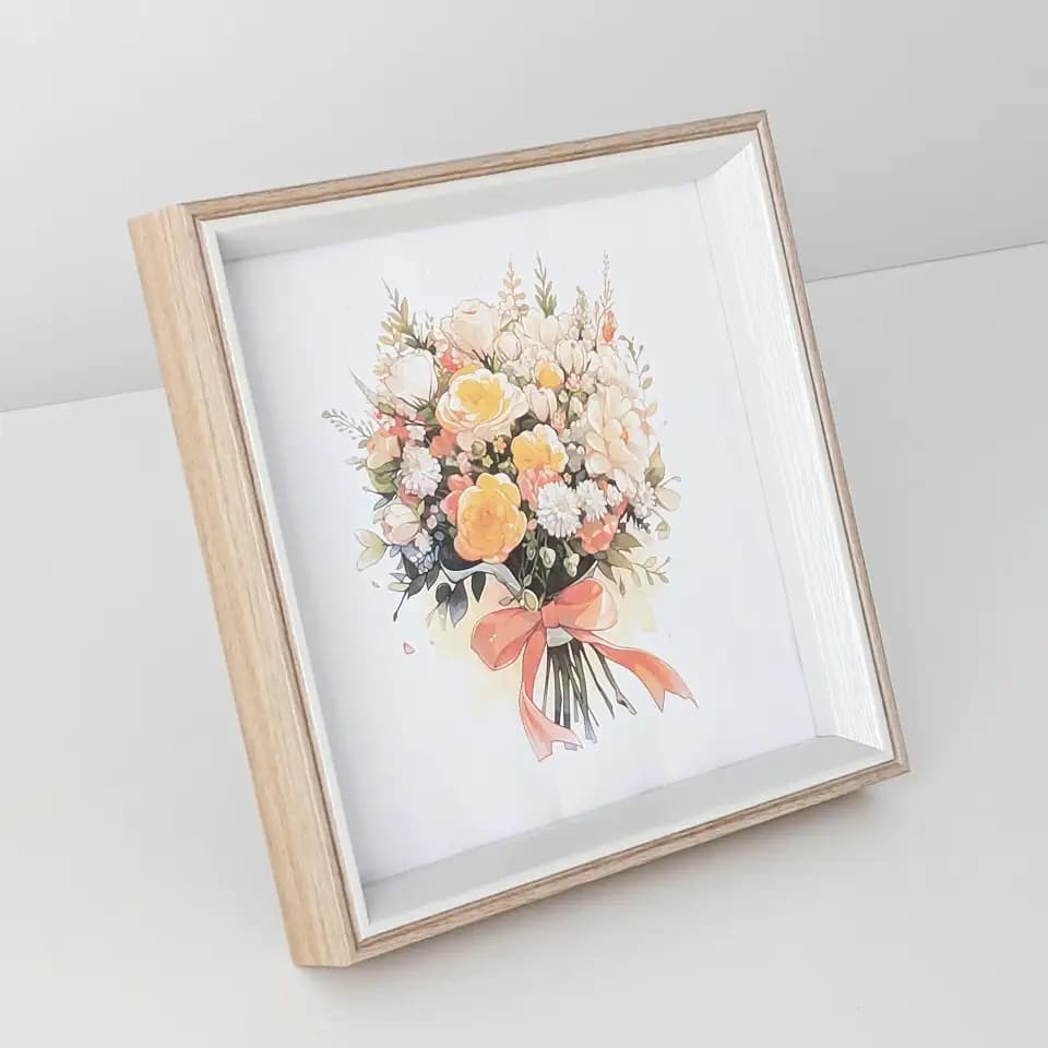 7x7 Square Wheat Resin Picture Frame with Plexiglass