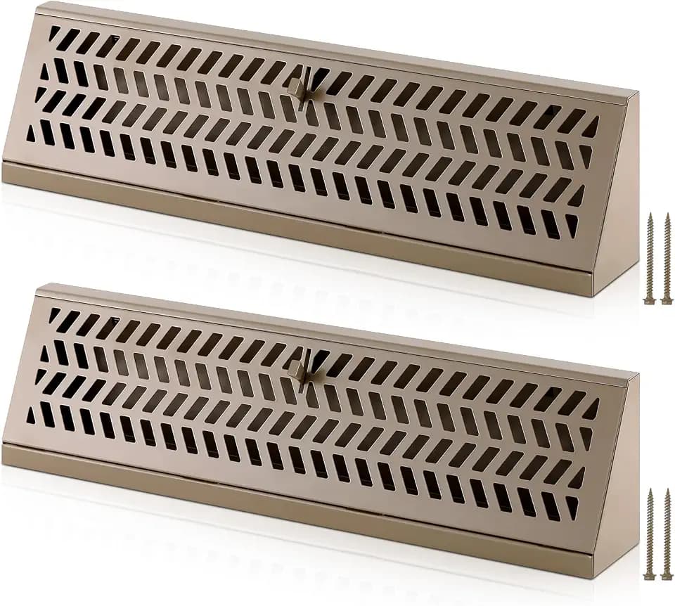 Blulu 2 Pack 18 Inch Baseboard Register Vent Baseboard Diffuser, Brown