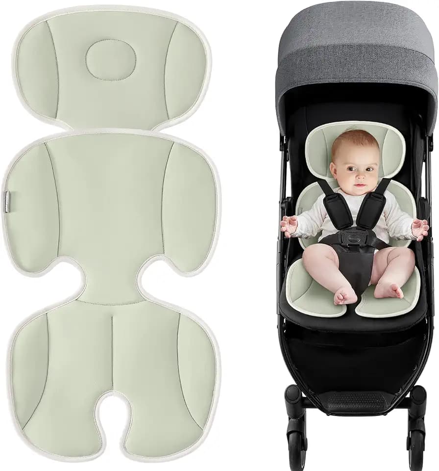 Baby Stroller Cooling Pad Universal Soft Cooler Pad Breathable Adjustable Car Seat Liner Detachable 2-Piece Cooling Cushion Fits Strollers, Car Seat, High Chair, Bassinet, Swing