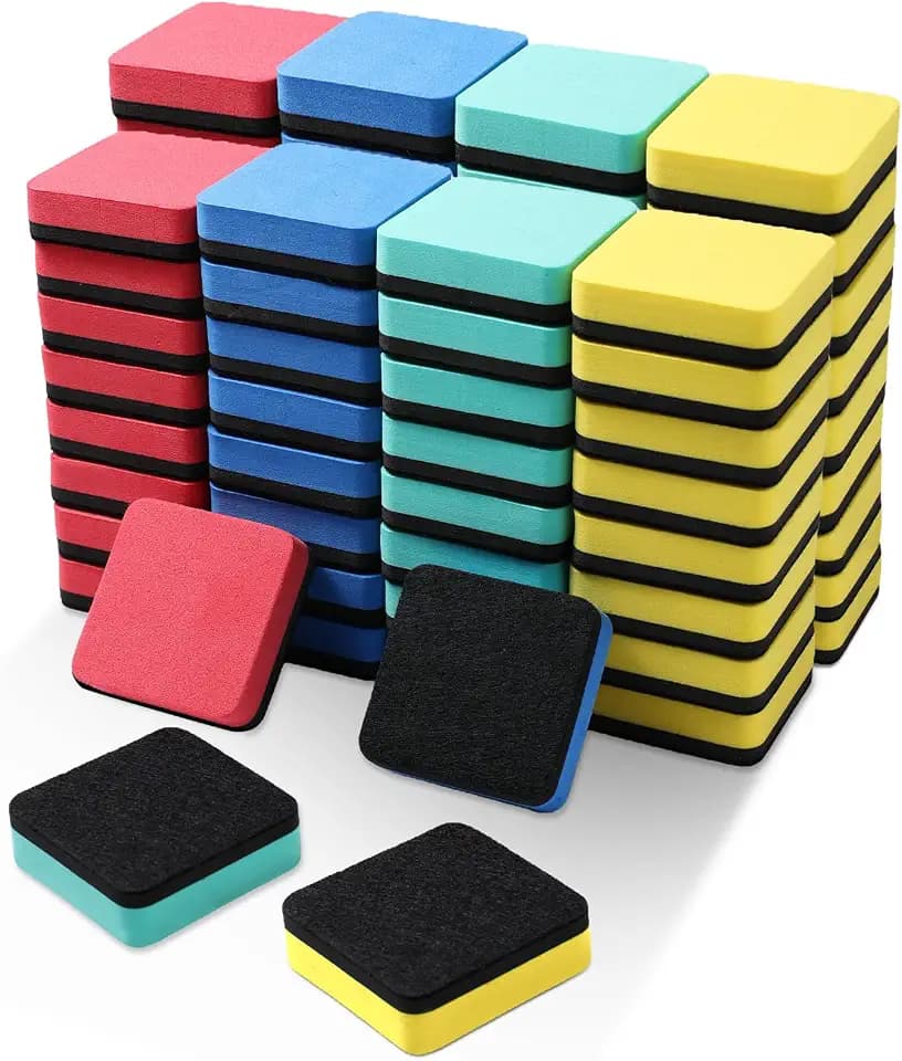 XKDOUS 72 Pack Magnetic Whiteboard Dry Erase Erasers for Classroom, Office