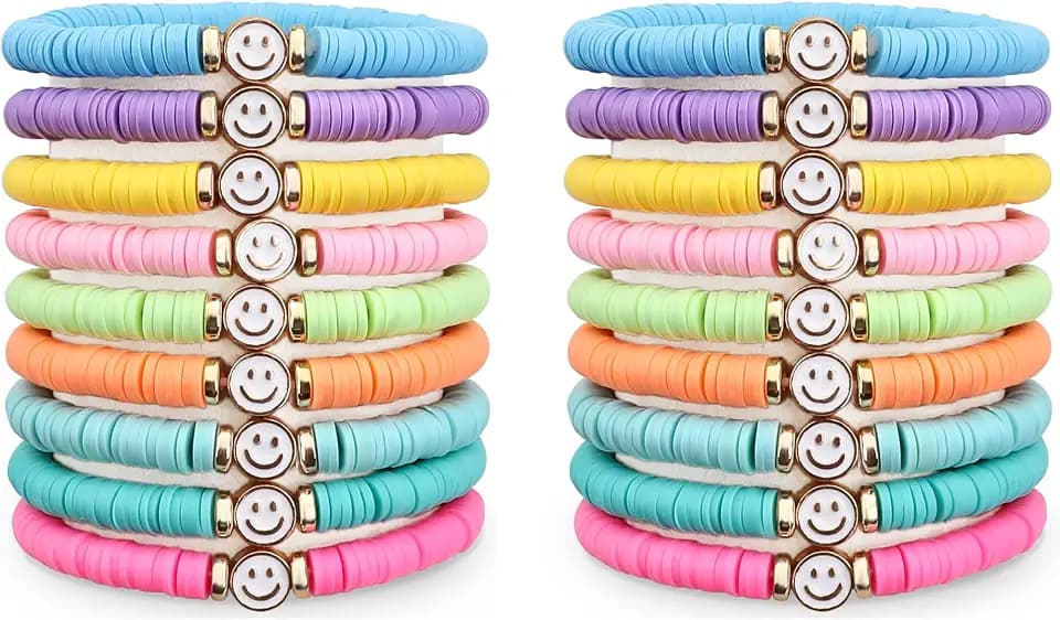 JIASHUYEYE Party Favors for Kids Ages 8-12, Colorful Preppy Friendship Bracelet Set for Girls, Birthday Goodie Bags and Classroom Prizes
