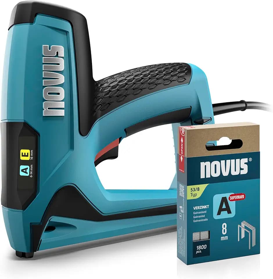 NOVUS TOOLS Elektrotacker J-120 Set mit 1800 Klammern
