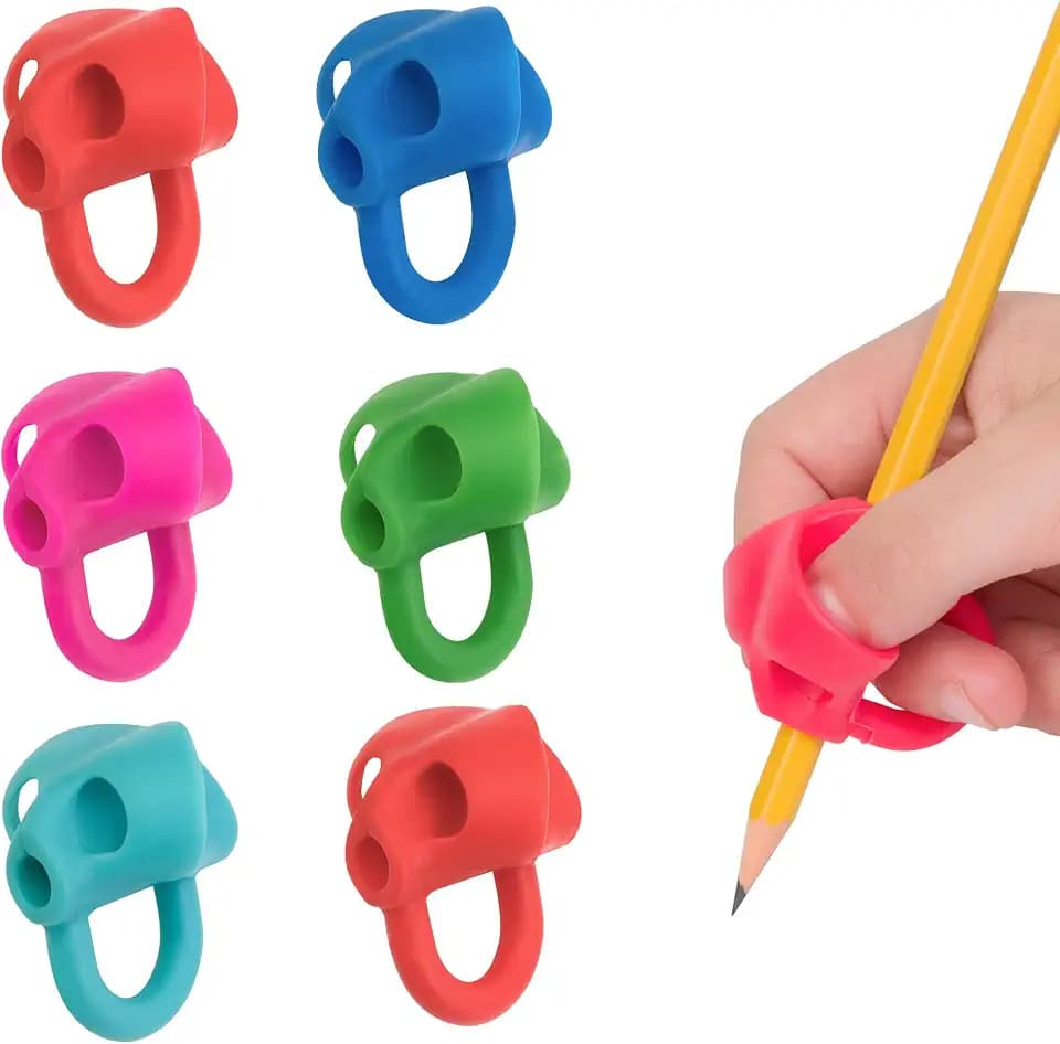 The Pencil Grip Pencil Grip The Classics Ring Grip Ergonomic Writing Aid, for Right or Left Handed Users, Assorted Colors, Pack of 6 (TPG-17306)