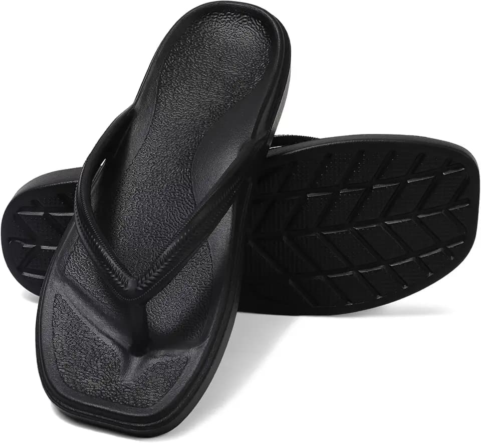 TIKVAW Flip Flops for Women with Arch Support Square Toe Thong Sandals