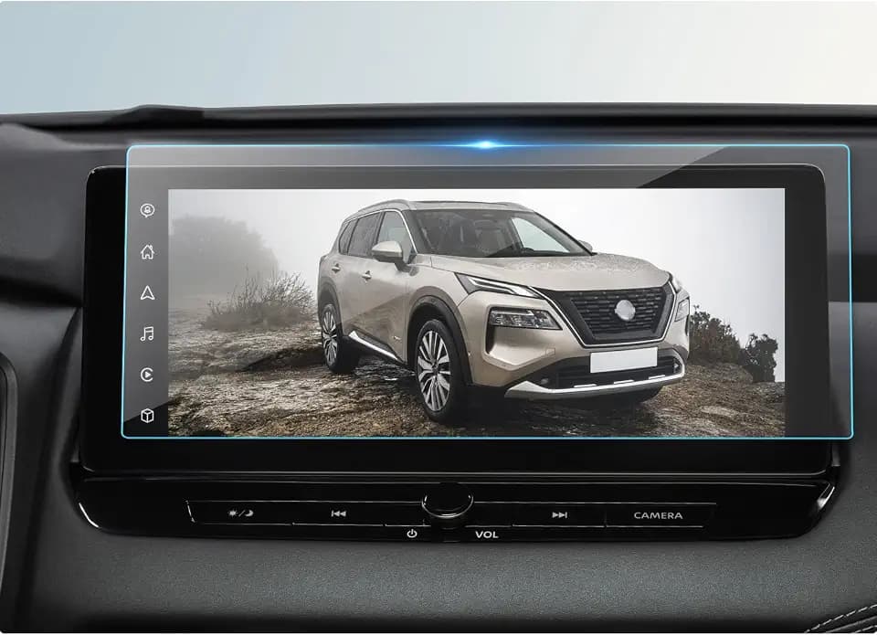 BIBIBO Displayschutzfolie für Nissan Qashqai J12 III e-POWER 2023-2025, 12,3 Zoll Panzerglasfolie Displayschutz, 9H Gehärtete Glasfolie, Qashqai J12 Navigation Schutzfolie