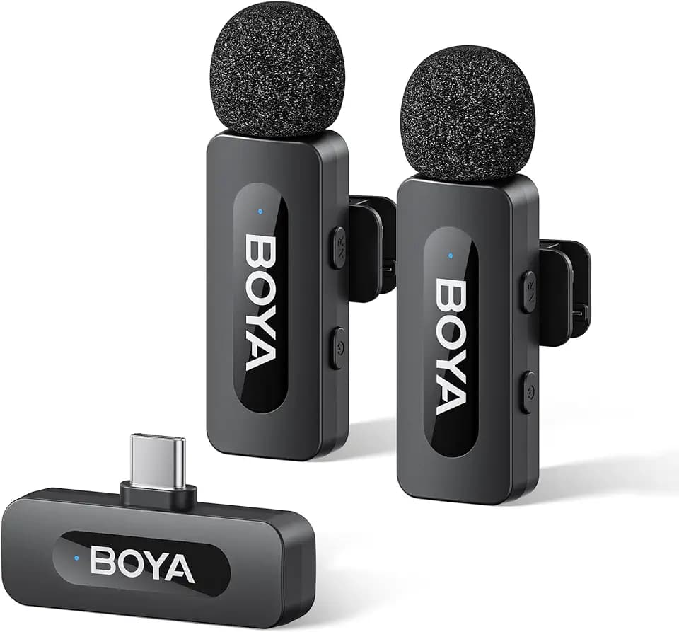 BOYA BY-V20 Mikrofon für Handy, Kabellos Mini Mikrofon für iPhone, Android