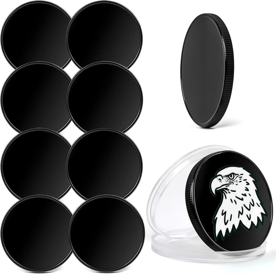 10pcs Blank Challenge Coins, Black 40mm Engraving Blanks Coins