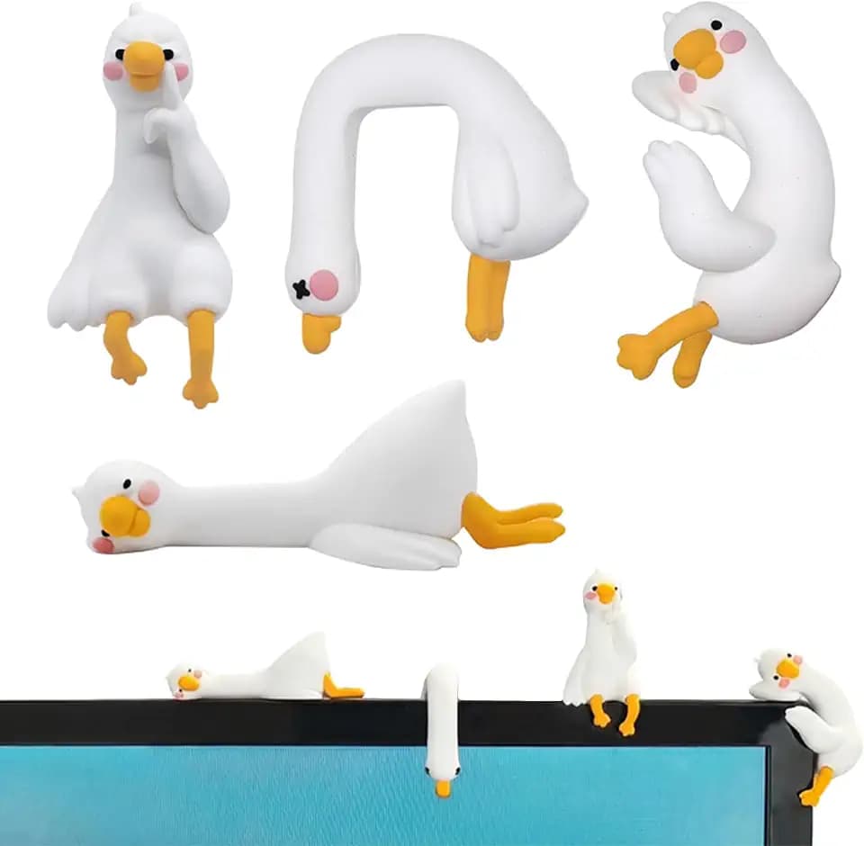 Mini Resin Desk Goose Decor, 4 Pcs, Cute Goose Figurines Set