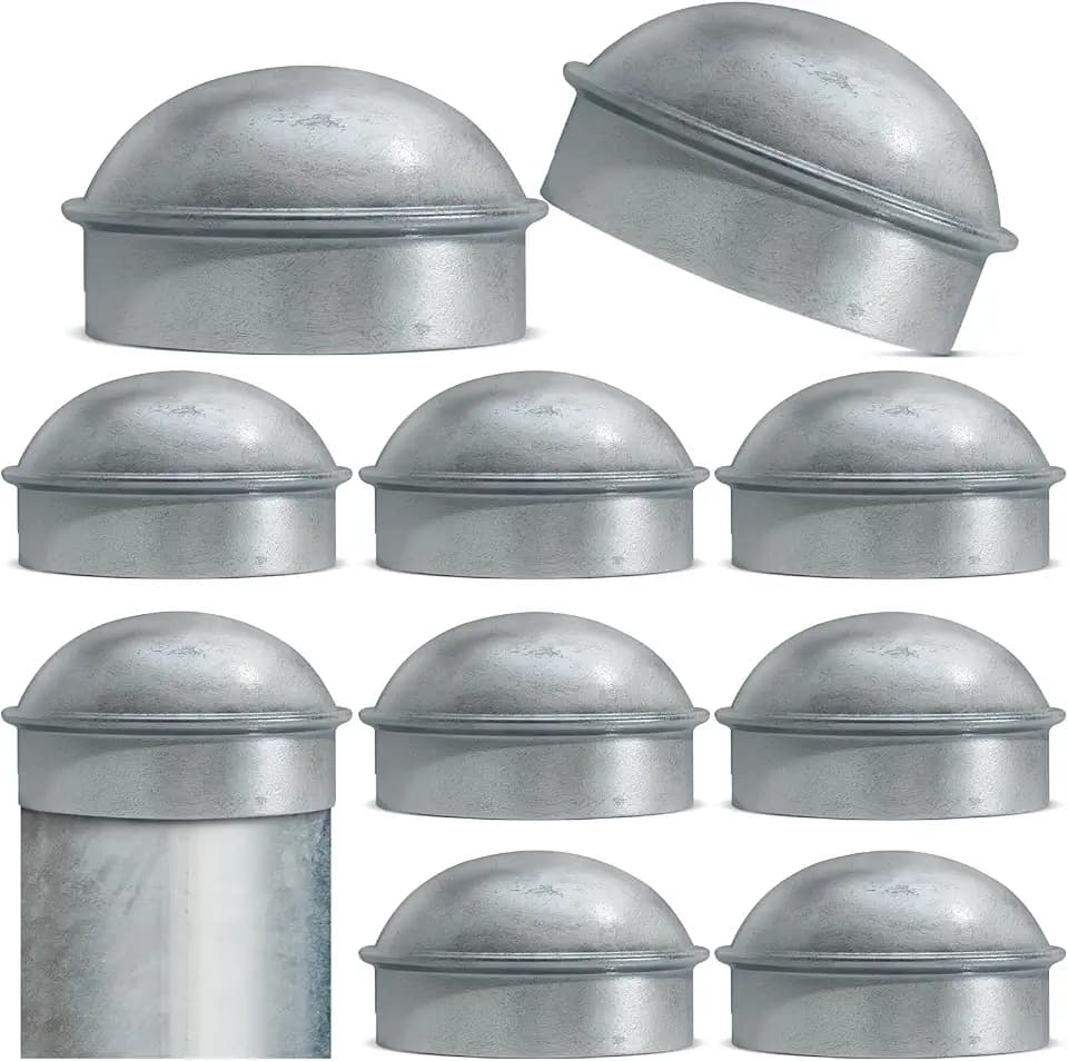 VIVIDA 4" Chain Link Post Caps 10 PCS, Galvanized Fence Post Caps