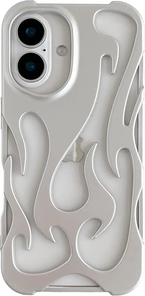 Heat Dissipation for iPhone Case, Solid Color Hollow Flame Matte Soft Phone Case (Silver,for iPhone 15)
