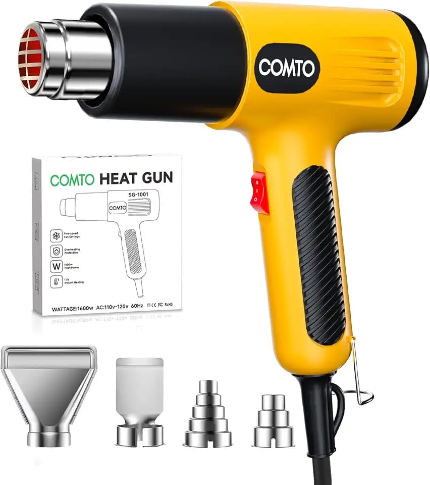 Heat Gun, 1600W Hot Air Gun with 2 Heat Settings, Yellow