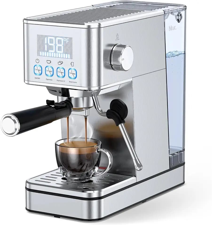 LERTIN Compact 20BAR Espresso Machine, 57.5OZ Water Tank with Steam Frother