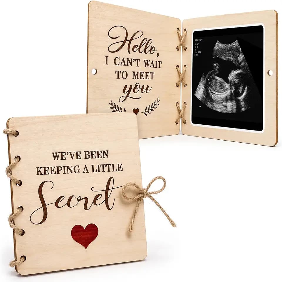 Pregnancy Announcement For Grandparents, Grandparents Baby Announcement, Grandma, Grandpa Baby Announcement - Ultrasound Picture Frames Acrylic Wooden Keepsake Box