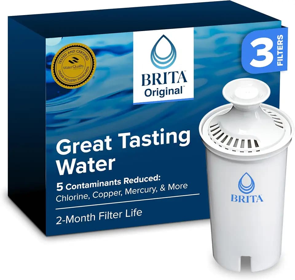 Brita Original Replacement Water Filter, Pitchers and Dispensers, 3 Pack