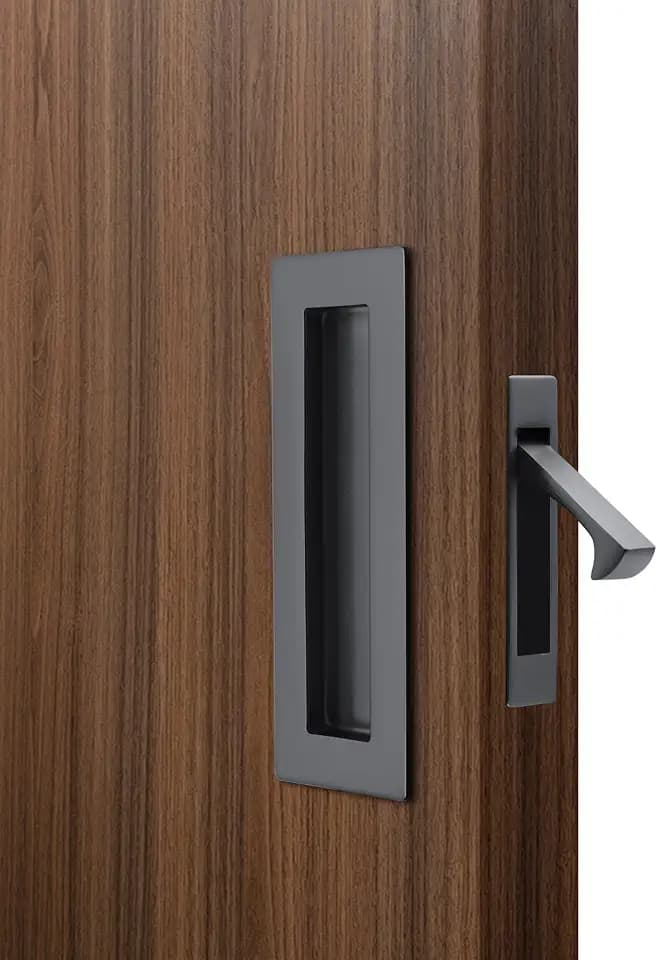 Dontay Pocket Door Handles,Recessed Pull,Non Lock Flush Hardware,Grey,6''