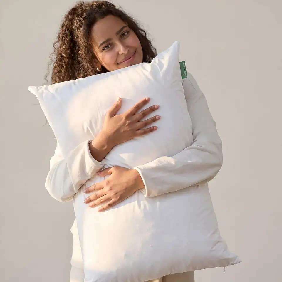 Avocado Organic Cotton Pillow — Adjustable Loft with Removable Latex & Kapok Fill, Medium Firm, Customizable, Standard Size Bed Pillow for Back, Side & Stomach Sleepers, GOTS and GOLS Certified