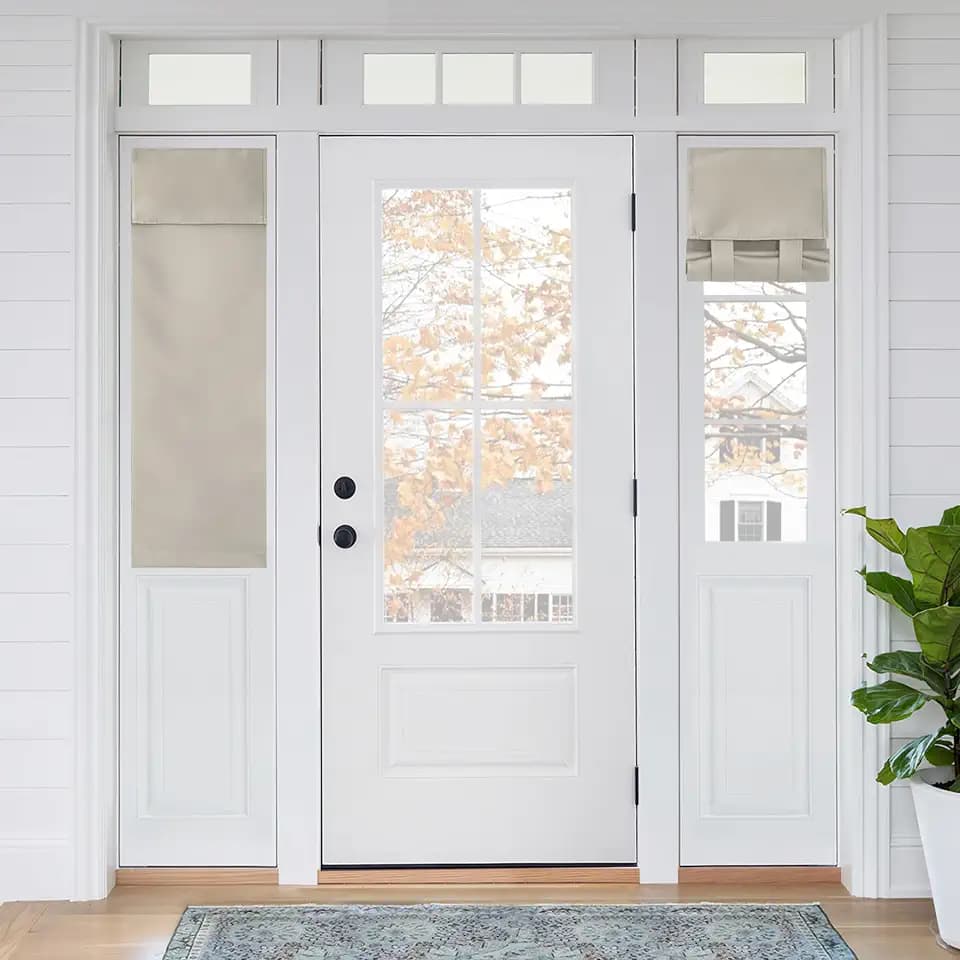 RYB HOME Front Door Window Covering Tie Up Small Sidelight Curtain Blackout