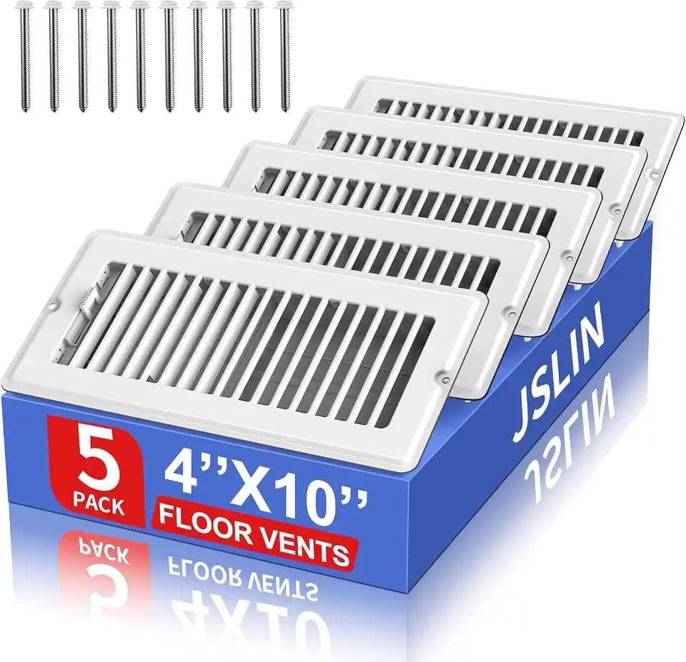 4x10 Floor Register, 5-Pack Vent Covers for Home Floor, Wall or Ceiling