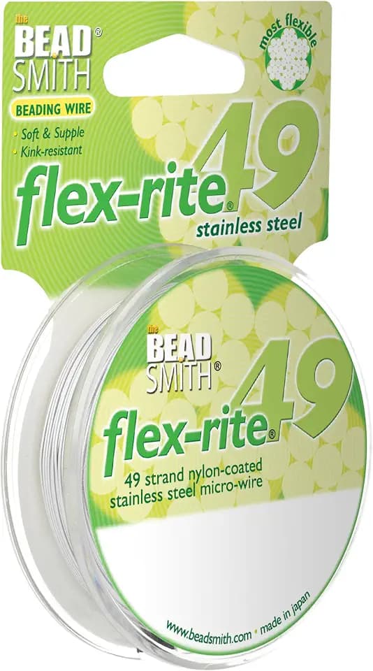 The Beadsmith Flex-Rite Beading Wire, Nylon-Coated Stainless-Steel Wire