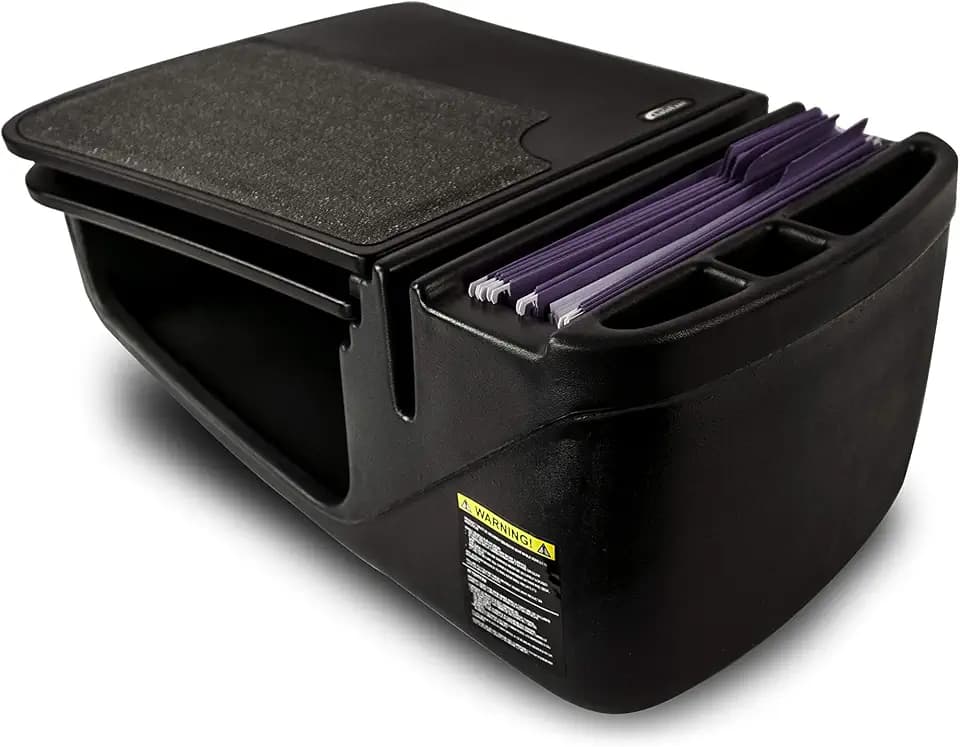 AutoExec GripMaster Car Desk for Your Vehicle Workstation and Mobile Office, Black with 400 watt Power Inverter
