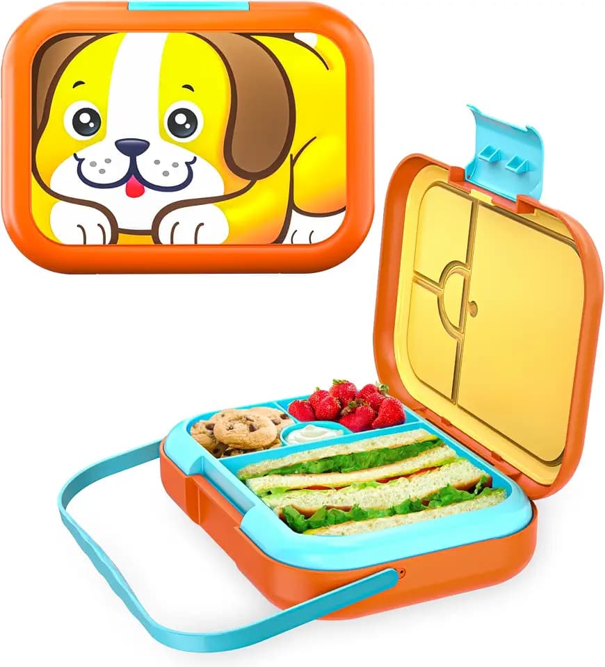 Move2Play, Bento Box, Leak-Proof Kid Lunch Box | Made for Kids and Toddlers 3-7+ Years Old | BPA Free | Dishwasher Safe | Snack Box | Perfect for School, Daycare, Summer Camp