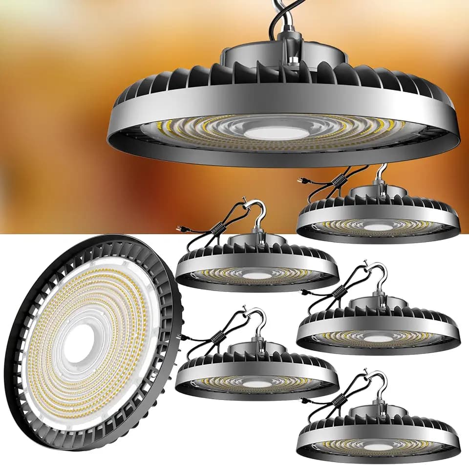 Lightdot 5Pack UFO LED High Bay Lights, Plug & Play, 400W, 52500LM, 5000K